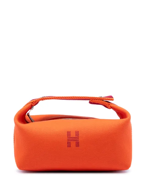 Hermès Pre-Owned 2000-2025 Small Toile Bride A Brac Case vanity bag Orange EN01HJGXMFXSIR4T