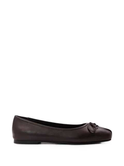 Notabene Serena bow-detail square-toe ballet flats Brown SERENA