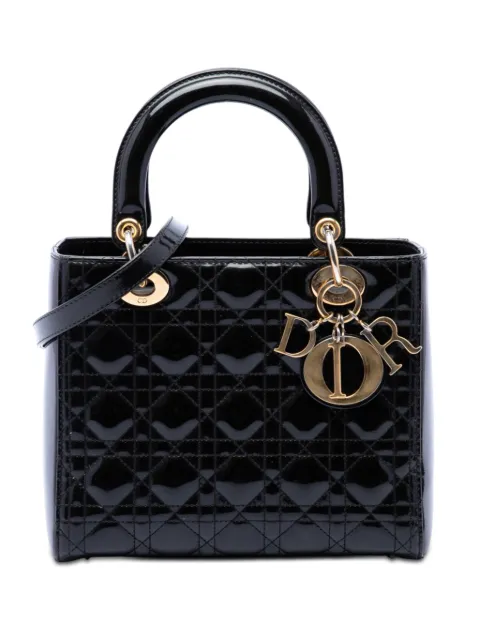 Christian Dior Pre-Owned 2013 Medium Patent Cannage Lady Dior satchel Black EQ8BS8CBKYMH157Q
