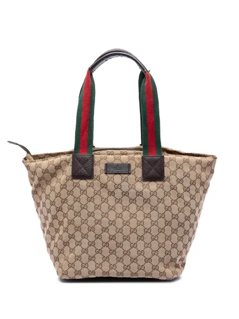 Gucci Pre-Owned 2016-2026 GG Canvas Web tote bag Neutrals ELKV3HYNQDHCG11H