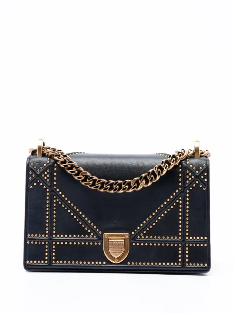 Christian Dior Pre-Owned 2015 Medium Studded Lambskin Diorama Flap crossbody bag Black XGLQT2ZXFNQ6G1OM