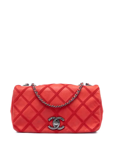 CHANEL Pre-Owned 2012-2013 Small Nubuck Diamond Stitch Chain Flap shoulder bag Red E91Y1ZPNQ9KG5O1C