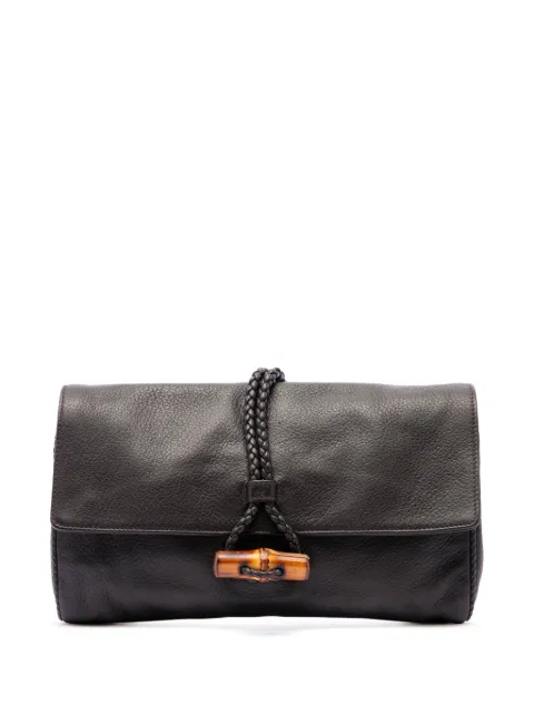Gucci Pre-Owned 2016-2026 Calfskin Bamboo Hip clutch bag Brown VFC4EQNIN7Y4OUR7