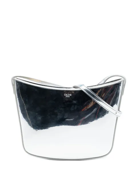 Celine Pre-Owned 2023 Medium Mirror Calfskin Croque shoulder bag Silver DQ8LHG2I1MET9NFT