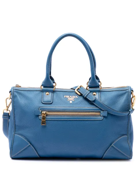 Prada Pre-Owned 2011-2014 Vitello Daino Zip Top satchel Blue BGL4V4WOKCC0VS2B