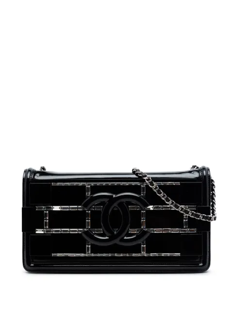 CHANEL Pre-Owned 2014-2015 Patent and Acrylic Crystal Embellished Boy Brick Horizontal Flap crossbody bag Black PIBQU6C8XDAZFNKW