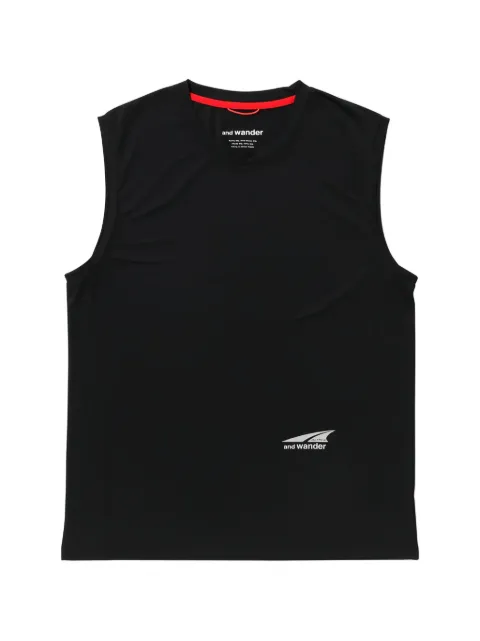 and Wander logo-print sleeveless T-shirt Black 5746164505010
