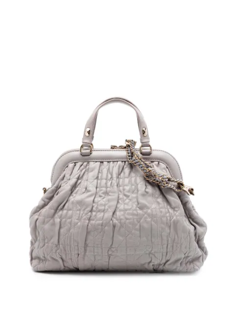 Christian Dior Pre-Owned 2011 Lambskin Gaufre Cannage Delices Frame satchel Grey LFMOXIKO55ZZV6KJ