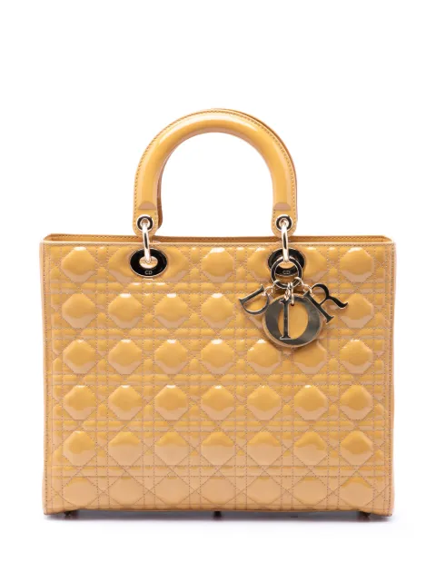 Christian Dior Pre-Owned 2011 Large Patent Cannage Lady Dior satchel Yellow KK28C6YG7JKM0P6P