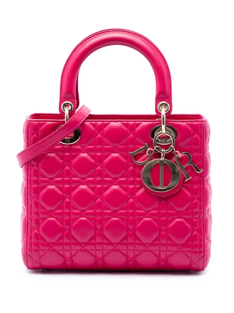 Christian Dior Pre-Owned 2014 Medium Lambskin Cannage Lady Dior satchel Pink JMPNLMJ4JWQ0ZES2