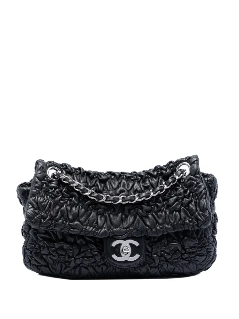 CHANEL Pre-Owned 2006-2008 Medium Ruched Lambskin Astrakhan Flap shoulder bag Black I6DRAUZ82BWBEW3I