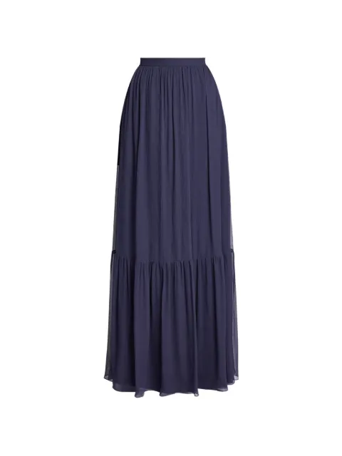 ERDEM tiered-hem maxi skirt Blue PF26S5850944001X