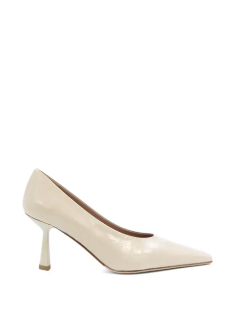 Notabene Emmy 70 patent-leather square-toe pumps Neutrals EMMY