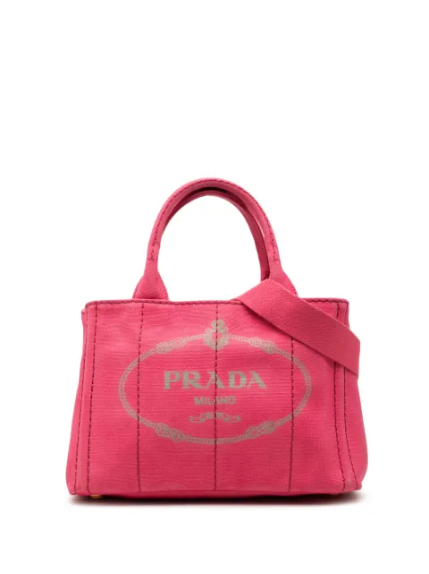 Prada Pre-Owned 2000-2013 Small Canvas Canapa Logo satchel Pink G4C1QKZUV128N5WC