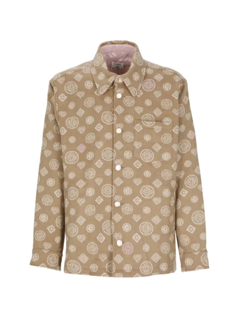 Casablanca monogram wool shirt jacket Neutrals MPF26JK43401