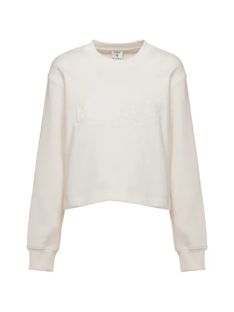 Casablanca logo-embroidered crew-neck sweater Neutrals WPF26JTP52701