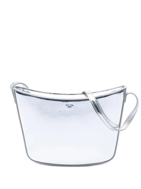 Celine Pre-Owned 2023 Medium Metallic Leather Croque shoulder bag Silver 3B7SSHIFDZTJO76U