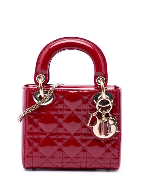 Christian Dior Pre-Owned 2018 Mini Patent Cannage Lady Dior satchel Red 1RIH6Q6ZGK1S09J1