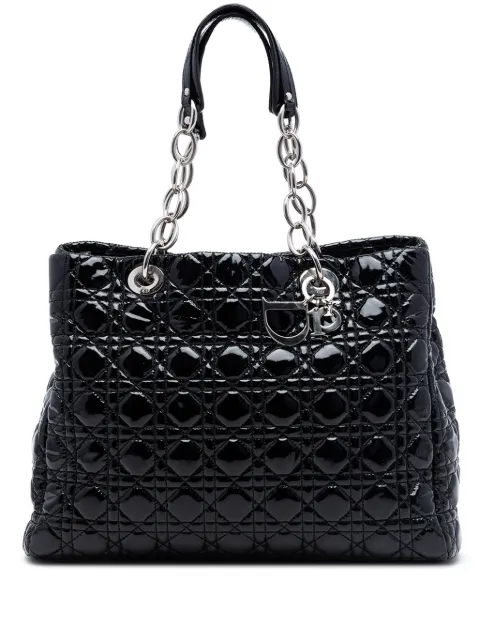 Christian Dior Pre-Owned 2010 Large Patent Cannage Lady Dior Soft Shopping tote bag Black 11WRXQ34DM7AT6HG
