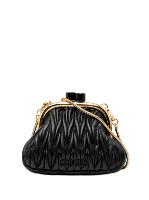 Miu Miu Pre-Owned 2010-2026 Mini Matelasse Nappa Belle crossbody bag Black BWEVC8EVK06CQE2M