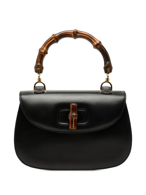 Gucci Pre-Owned 20th Century Calfskin Bamboo Night satchel Black VX72LBAFGAXC4RWF