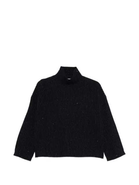 Brunello Cucinelli ribbed sequin-embellished knit Blue MBM753504C524