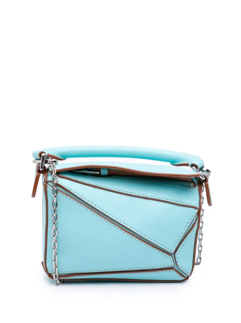 Loewe Pre-Owned 2021 Nano Calfskin Puzzle satchel Blue TL11NFS65EB3GNJE
