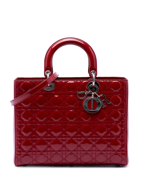 Christian Dior Pre-Owned 2011 Large Patent Cannage Lady Dior satchel Red LJVTY3SZ4Z0OXT8O