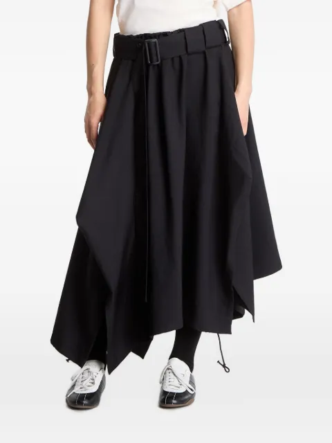 Y-3 Sport Uniform asymmetric-hem midi skirt Black KS1336