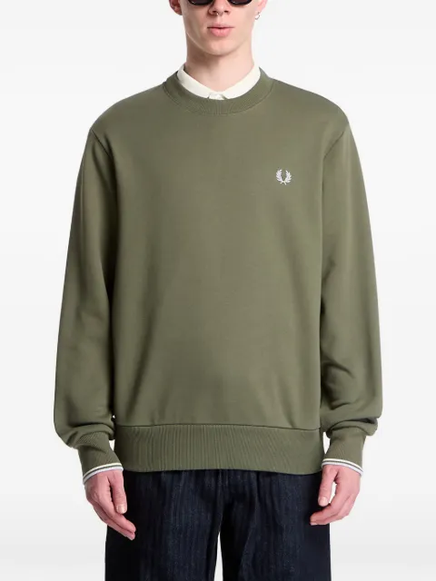 Fred Perry logo-embroidered crew-neck sweater Green M753587B
