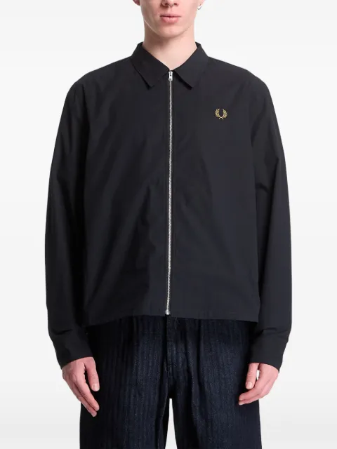 Fred Perry logo-embroidered poplin jacket Black M2469102