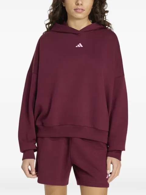 adidas logo-print Studio hoodie Red HZ0855