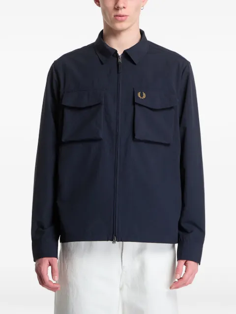 Fred Perry logo-detail overshirt Blue M2402608