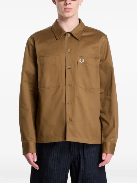 Fred Perry twill overshirt jacket Brown M2400