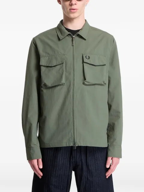 Fred Perry logo-detail overshirt Green M2402X21