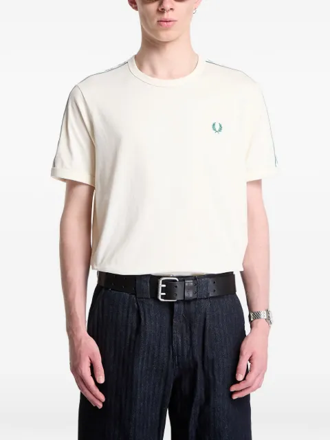 Fred Perry logo-tape ringer T-shirt Neutrals M4613560