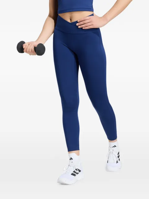 adidas cross-over waist logo-print leggings Blue KY1920
