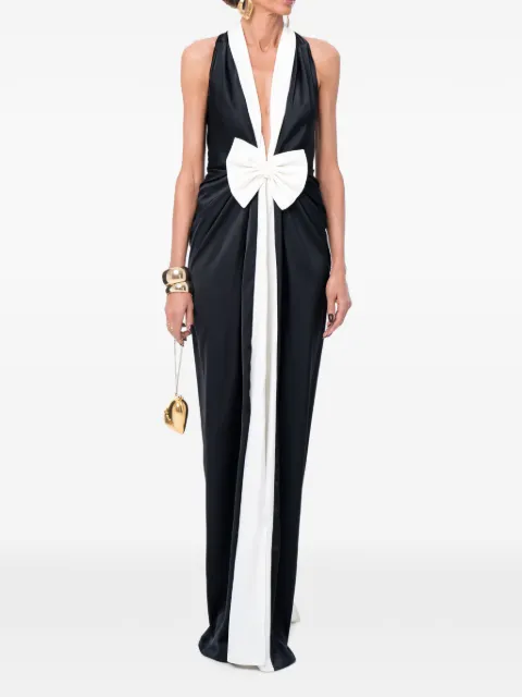 Ana Radu bow-detail halterneck maxi dress Black 48675