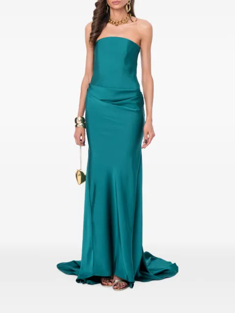 Ana Radu strapless draped maxi dress Green 48654