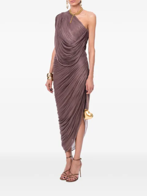 Ana Radu one-shoulder draped maxi dress Brown 48672