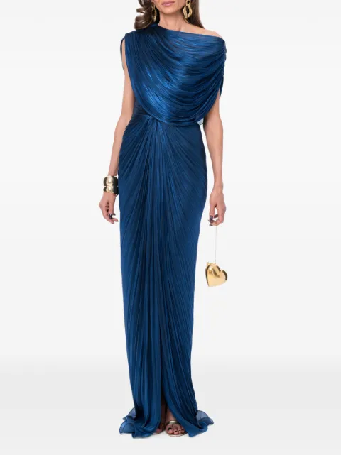 Ana Radu draped plissé-effect maxi dress Blue 48660