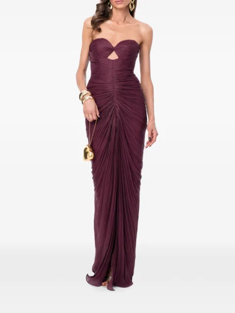 Ana Radu ruched cut-out maxi dress Purple 48633