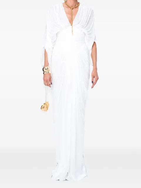 Ana Radu plissé lace-up dress White 48678