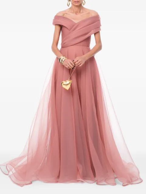 Ana Radu off-shoulder draped maxi dress Pink 35333
