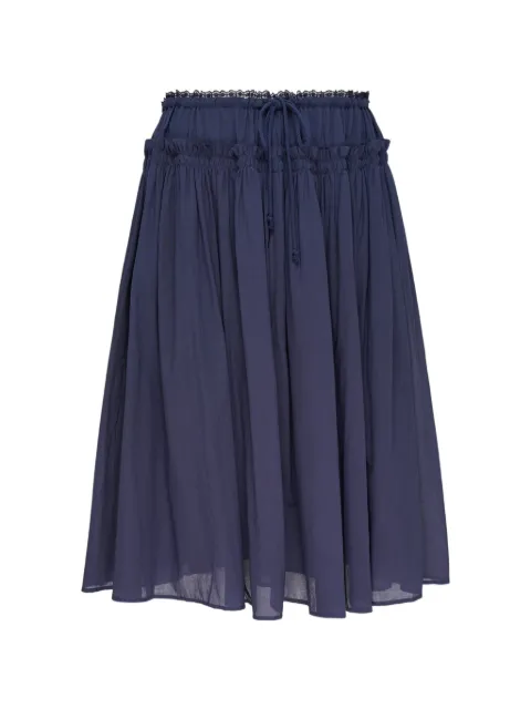 GLOWNY lace-trim gathered skirt Blue GY26SPSK004000NV