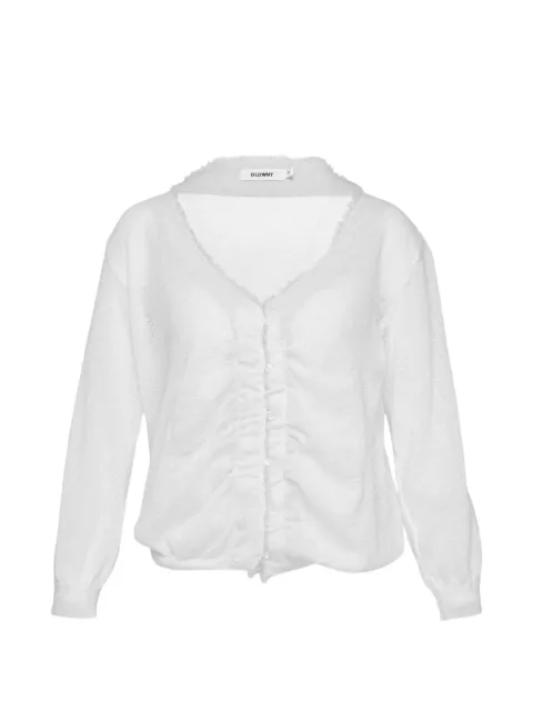 GLOWNY Sherbet fringe-trim cardigan White GY26SPCD001000IV
