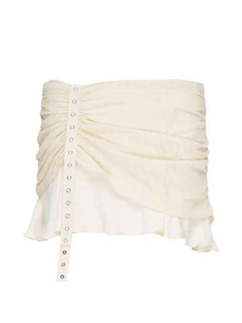 GLOWNY ruched-detail mini skirt Neutrals GY26SPSK00100LBG