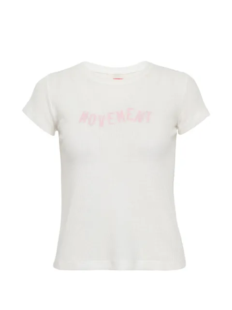 Rally Movement logo-print ribbed T-shirt White RM1781500200SUGAR