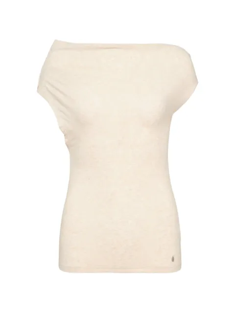 GLOWNY Tilt draped-detail top Neutrals GY26SPTS002000BE