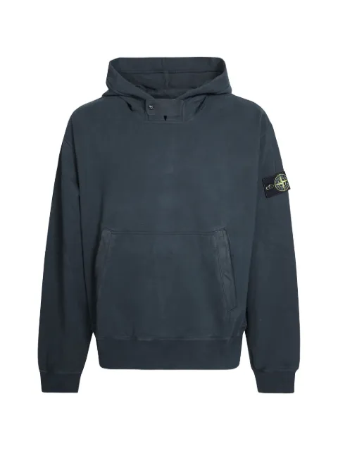 Stone Island logo-patch pouch-pocket cotton hoodie Grey L2S156100023S0A20